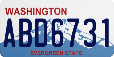 WA license plate ABD6731