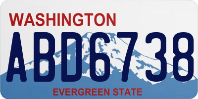 WA license plate ABD6738