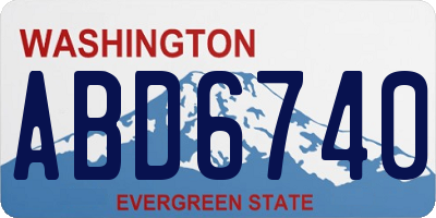 WA license plate ABD6740