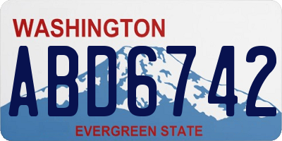 WA license plate ABD6742