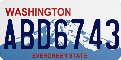 WA license plate ABD6743
