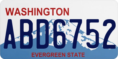 WA license plate ABD6752