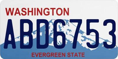 WA license plate ABD6753