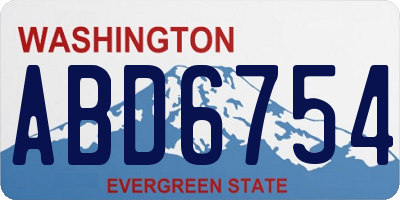 WA license plate ABD6754