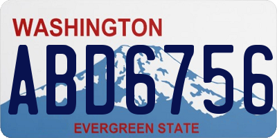 WA license plate ABD6756