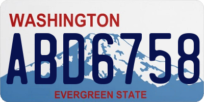 WA license plate ABD6758