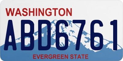 WA license plate ABD6761