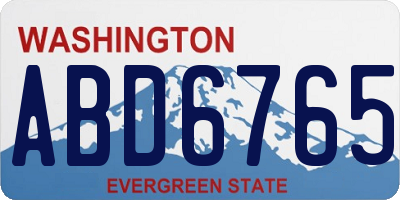 WA license plate ABD6765