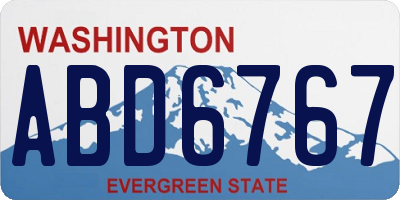 WA license plate ABD6767