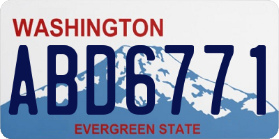 WA license plate ABD6771