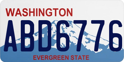 WA license plate ABD6776