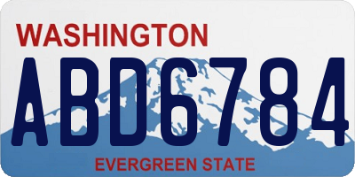 WA license plate ABD6784