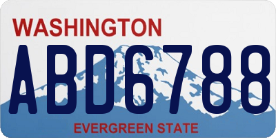 WA license plate ABD6788