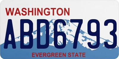 WA license plate ABD6793