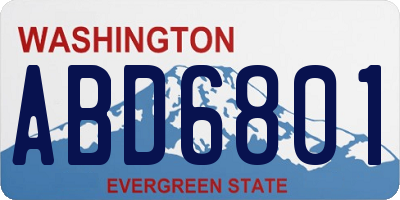 WA license plate ABD6801