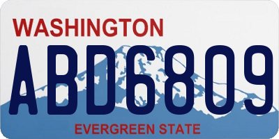 WA license plate ABD6809