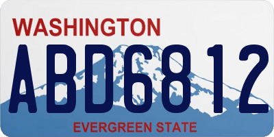 WA license plate ABD6812