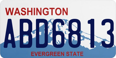WA license plate ABD6813