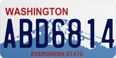 WA license plate ABD6814