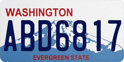 WA license plate ABD6817