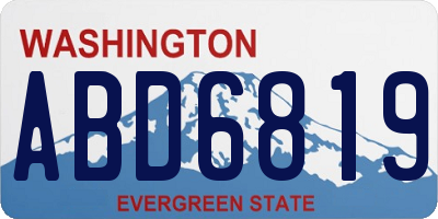 WA license plate ABD6819