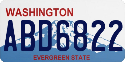 WA license plate ABD6822