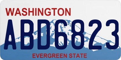 WA license plate ABD6823