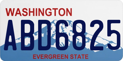 WA license plate ABD6825