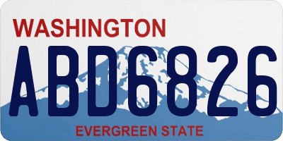 WA license plate ABD6826