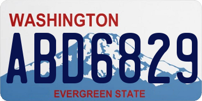 WA license plate ABD6829
