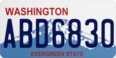 WA license plate ABD6830