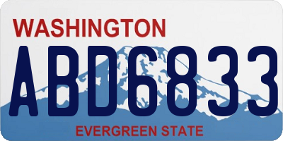 WA license plate ABD6833