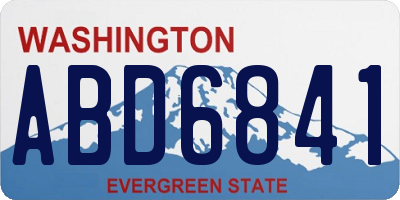 WA license plate ABD6841