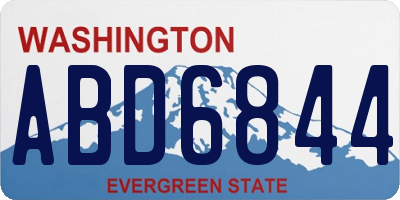 WA license plate ABD6844