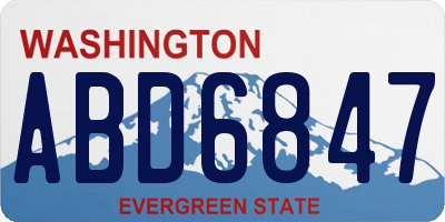 WA license plate ABD6847