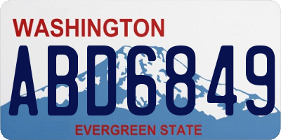 WA license plate ABD6849