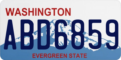WA license plate ABD6859