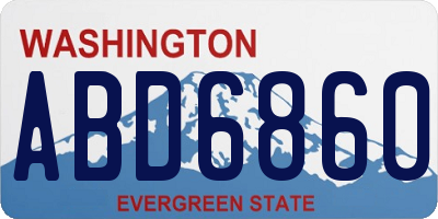 WA license plate ABD6860