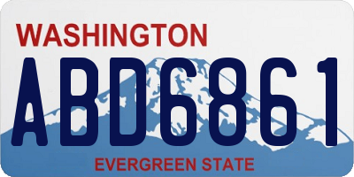 WA license plate ABD6861