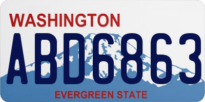 WA license plate ABD6863
