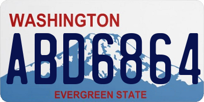 WA license plate ABD6864