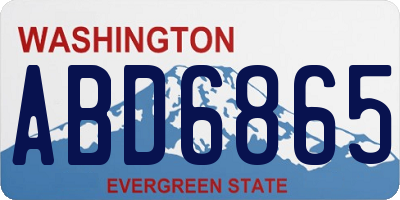 WA license plate ABD6865