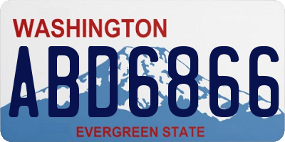 WA license plate ABD6866