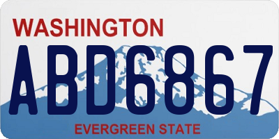 WA license plate ABD6867