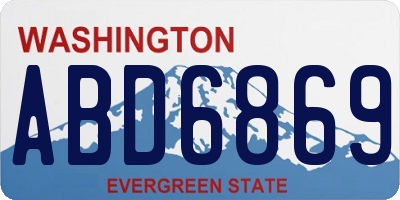 WA license plate ABD6869