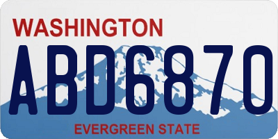 WA license plate ABD6870