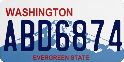 WA license plate ABD6874