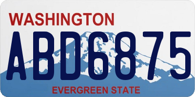 WA license plate ABD6875