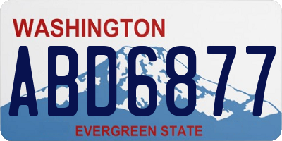WA license plate ABD6877