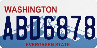 WA license plate ABD6878